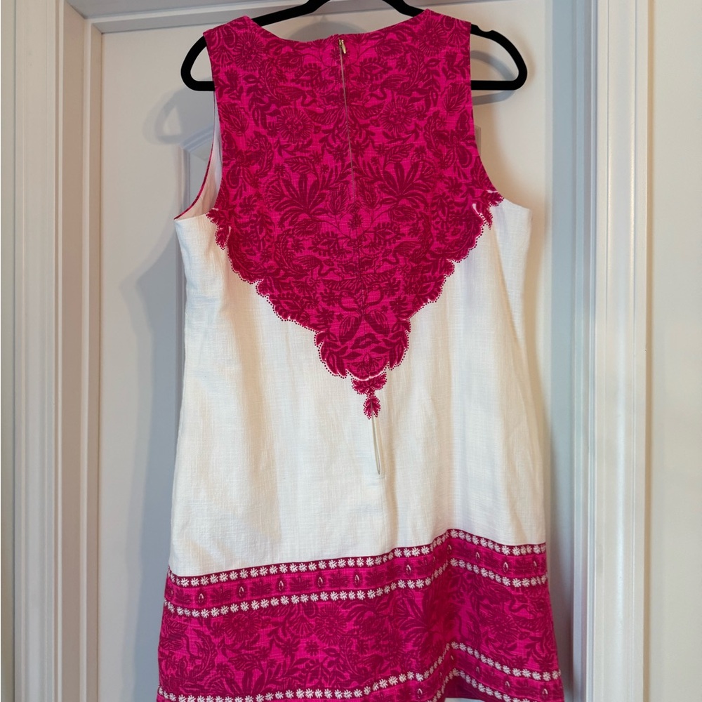Lilly Pulitzer Pink and White Embroidered Shift Skort - Picture 4 of 4